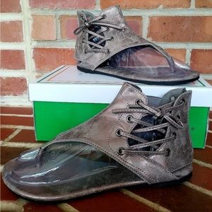 PIERRE DUMAS SANDALS SHOES PEWTER ADELE 2